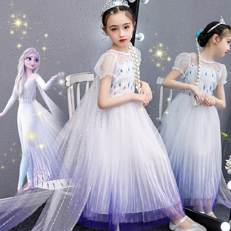 依百购冰雪奇缘2cos服大人 elsa冰雪公主裙亲子装艾莎全套礼服安娜