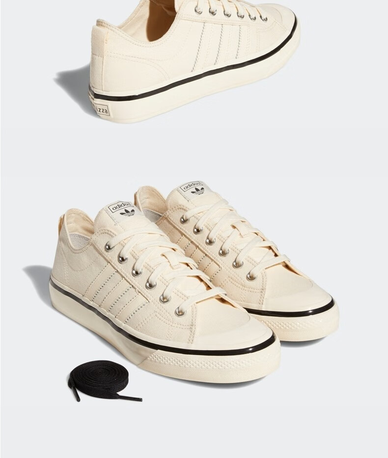 adidas官方阿迪达斯三叶草nizza男女经典帆布鞋gx8 海军蓝/米白 35.