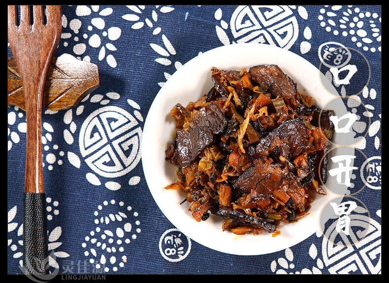 新化館靈佳源湖南特產臘肉外婆菜農家開胃鹹菜拌飯醬菜玻璃瓶裝加肉香