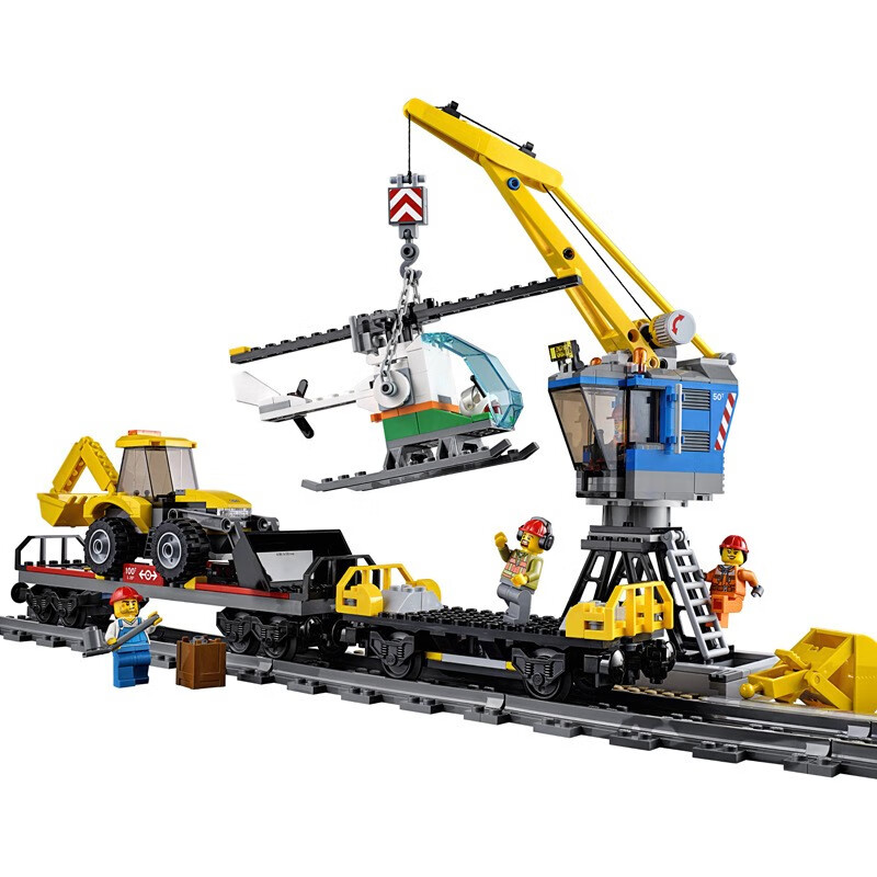 火车头绿皮列车集装箱和谐号火车乐园积木兼容拼装拼插模型儿童男女