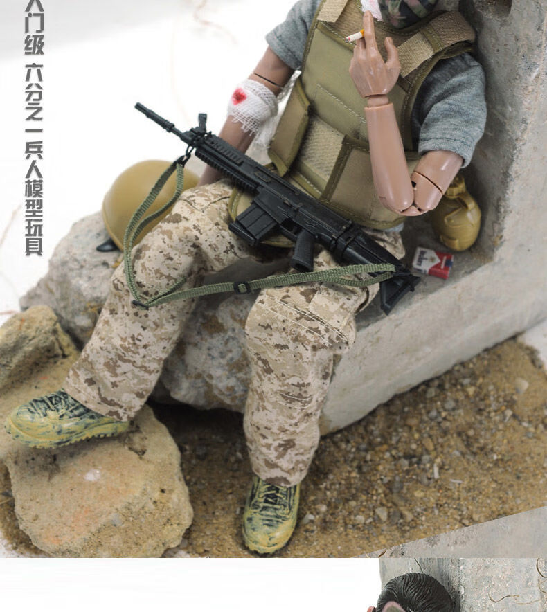 礼莎兵人模型军人手办可动人偶仿真飞虎队特种兵特警儿童玩具士兵特警