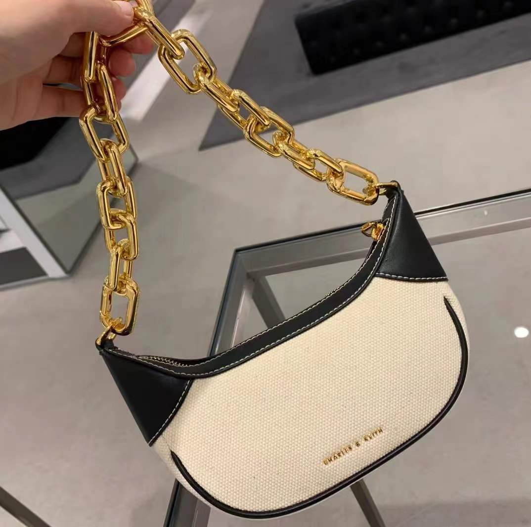 [七夕 限定情人节]小ck风夏女包官方链条腋下包拼色饺子包单肩斜挎