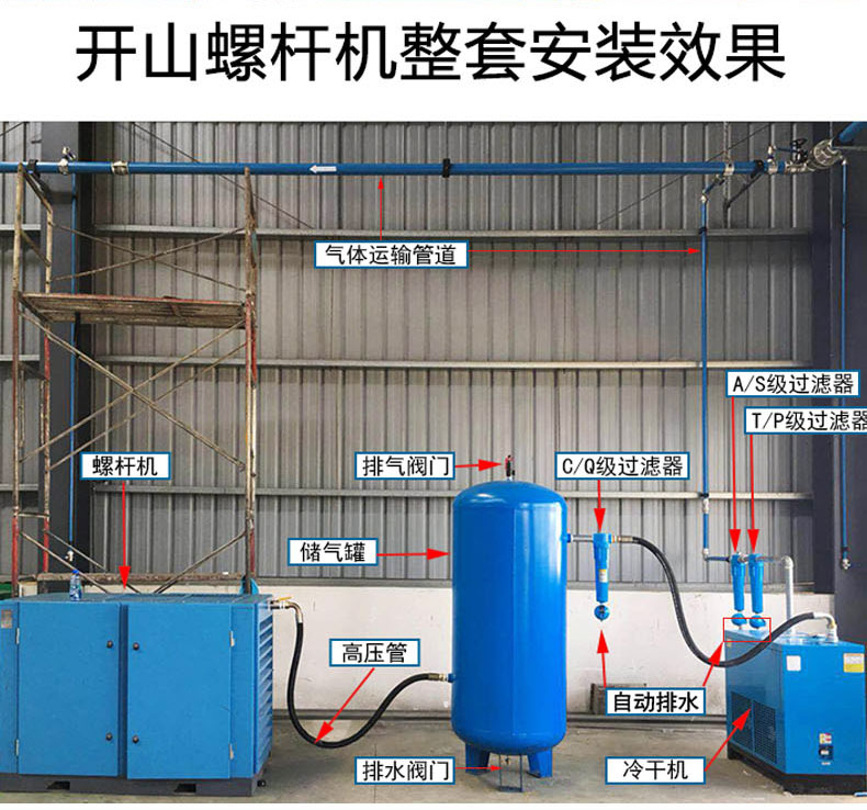 螺杆空压机成套安装图图片