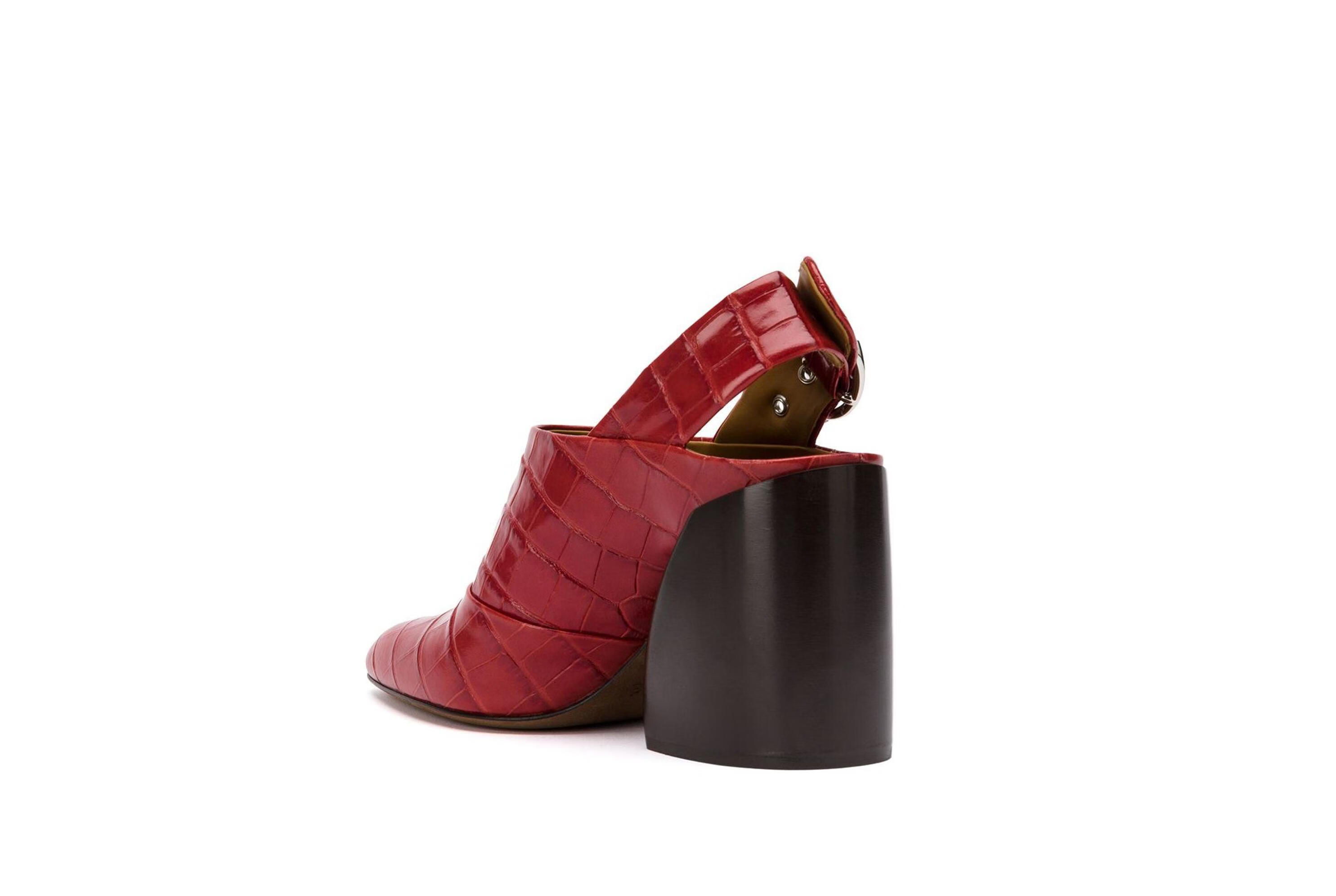 蔻依(chloe)女士尖头裹踝穆勒鞋 红色 it40【图片 价格 品牌 报价】