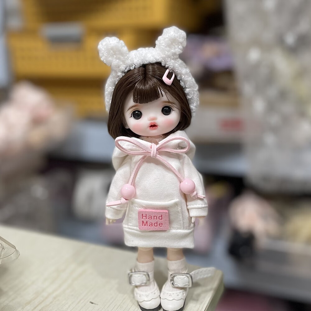 叮小马娃娃改妆bjd换装娃娃8分娃娃3d真眼女孩生日洋娃娃 黄卡其丸子