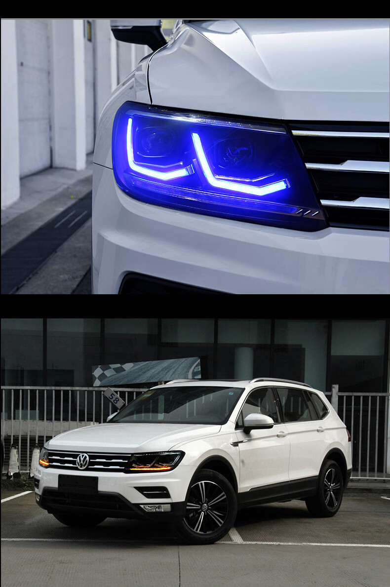 适用于大众1721款新途观l大灯总成改装led透镜流光流水跑马日行灯途观