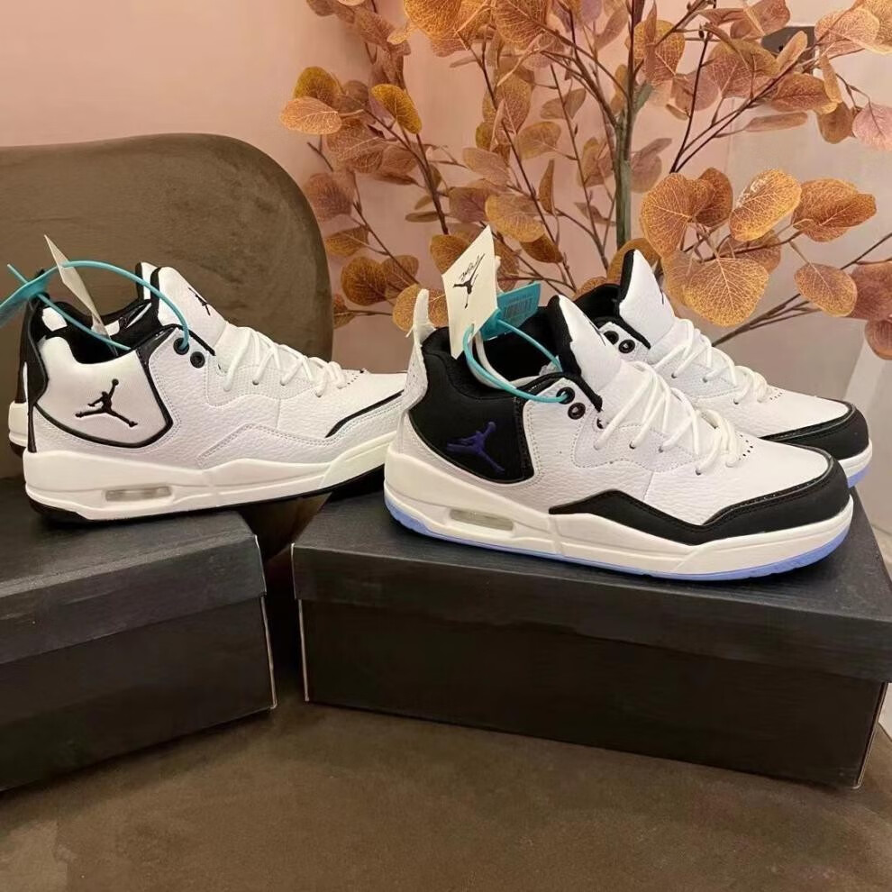 小藤原浩运动休闲鞋学生百搭小白鞋男女气垫篮球鞋 aj23白黑紫(荔枝纹