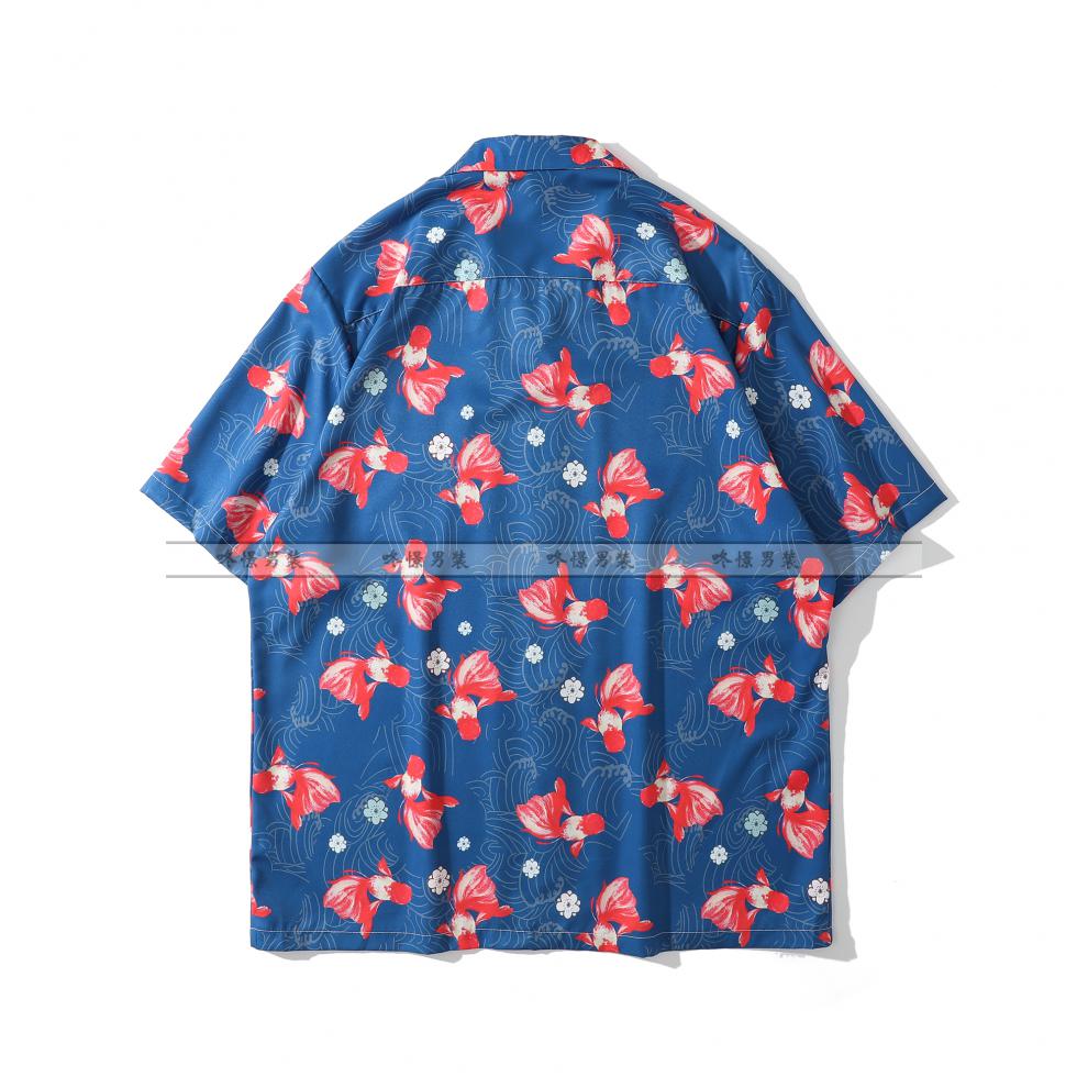 咚憬 泰式花衬衫bkpp以你的心诠释我的爱马群耀德夏威夷男女衬衣潮