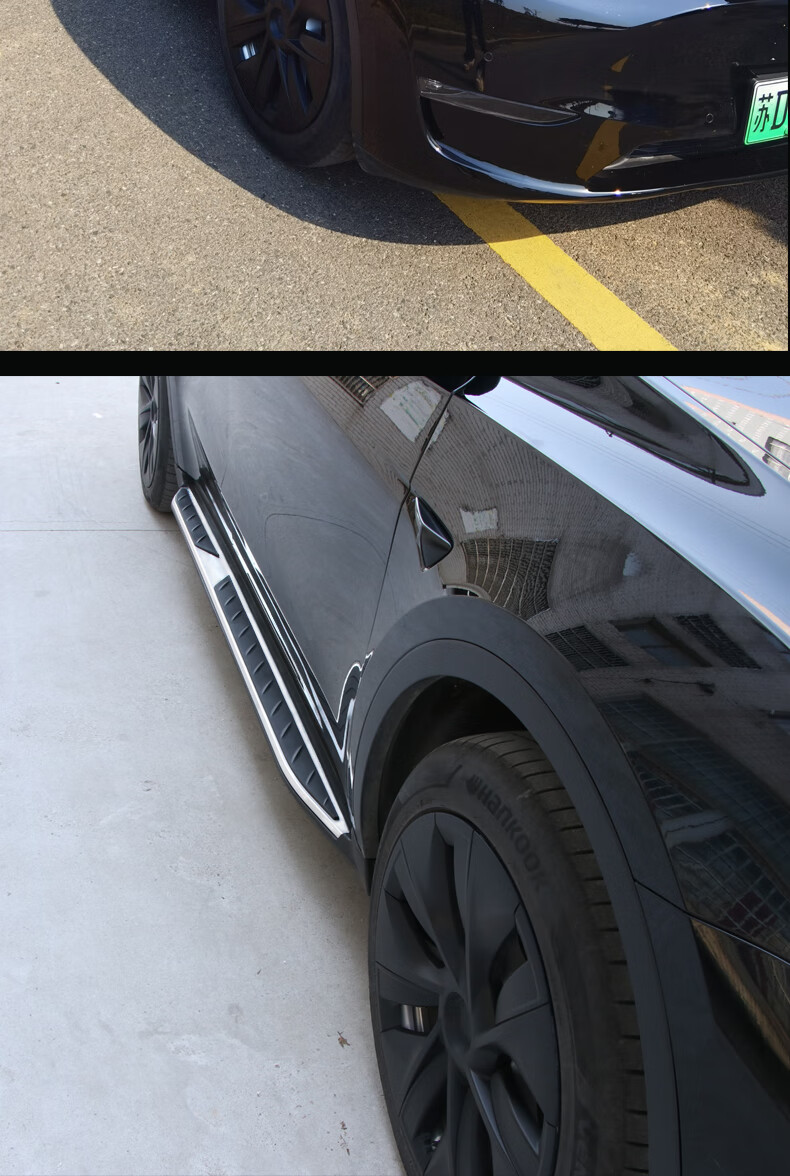 点缤 专用于特斯拉model y脚踏板改装黑武士侧踏板原车装饰铝合金侧裙