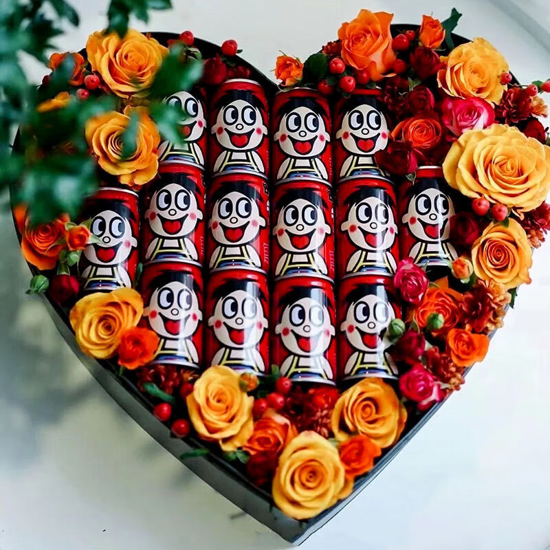 选鲜花速递礼盒花束花艺成品北京上海广州深圳同城送s款圆形旺仔花盒