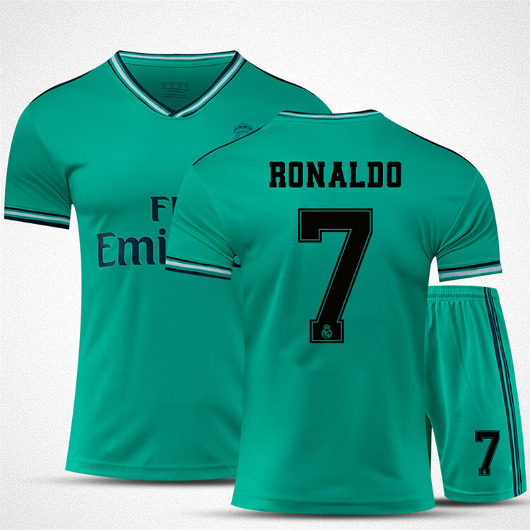 德里奇贝尔足球服套装定制队服男女儿童比赛训练服 白色 7号 ronaldo