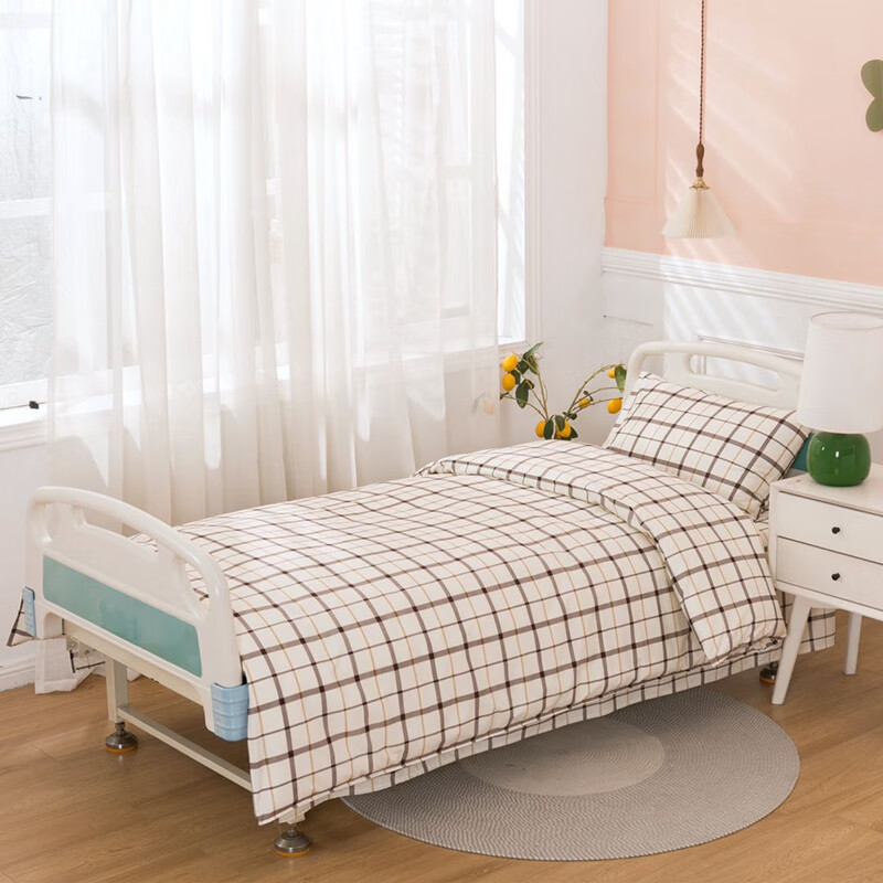 杰粹锦 医院用床单三件套医护病床诊所卫生室用白色枕套被套涤棉养老