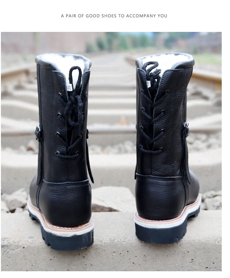 东北雪地靴男皮毛一体羊毛固特异手工羊毛毡棉靴防滑耐磨蒙古马靴