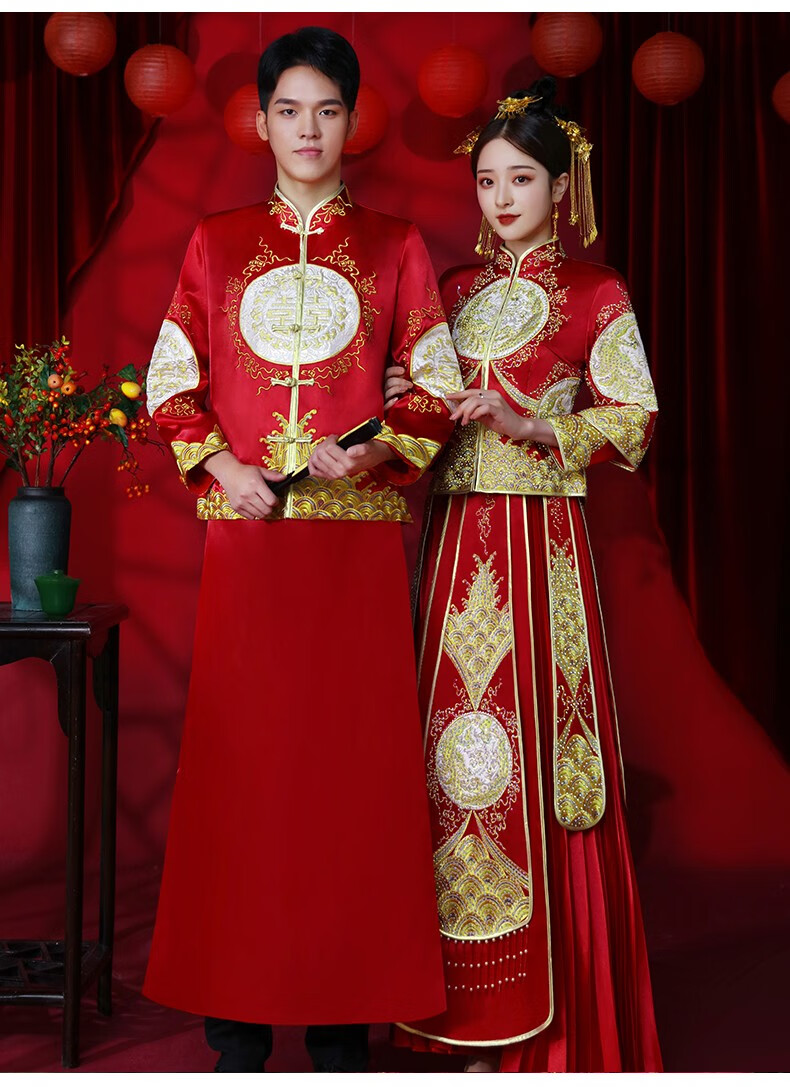 泰勒马丁tailemartin秀禾服男女套装新款中式婚纱结婚礼服新娘敬酒服