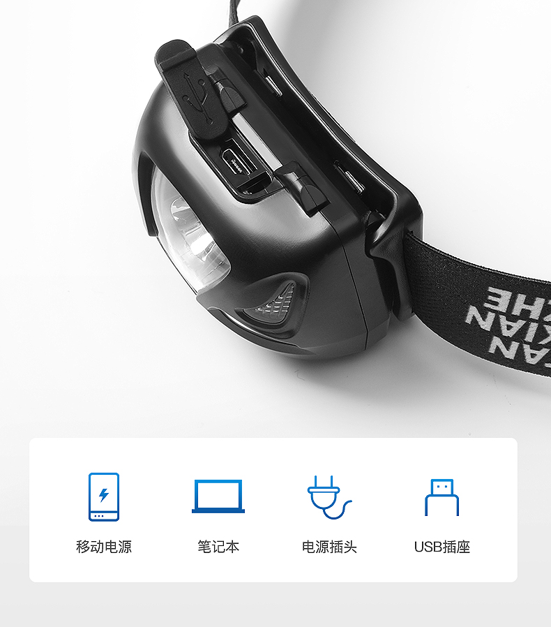 tanxianzhe探险者头灯充电头戴式强光led感应灯超长续航夜钓钓鱼专用