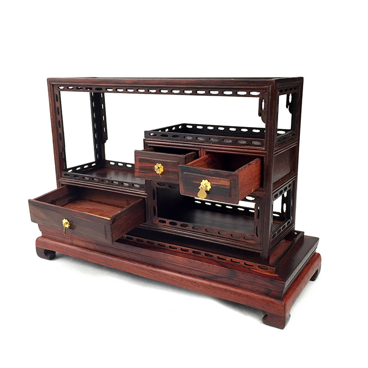 泽艺缘 红木红酸枝衣柜子微缩家具模型工艺品小摆件迷你小家具 红酸枝