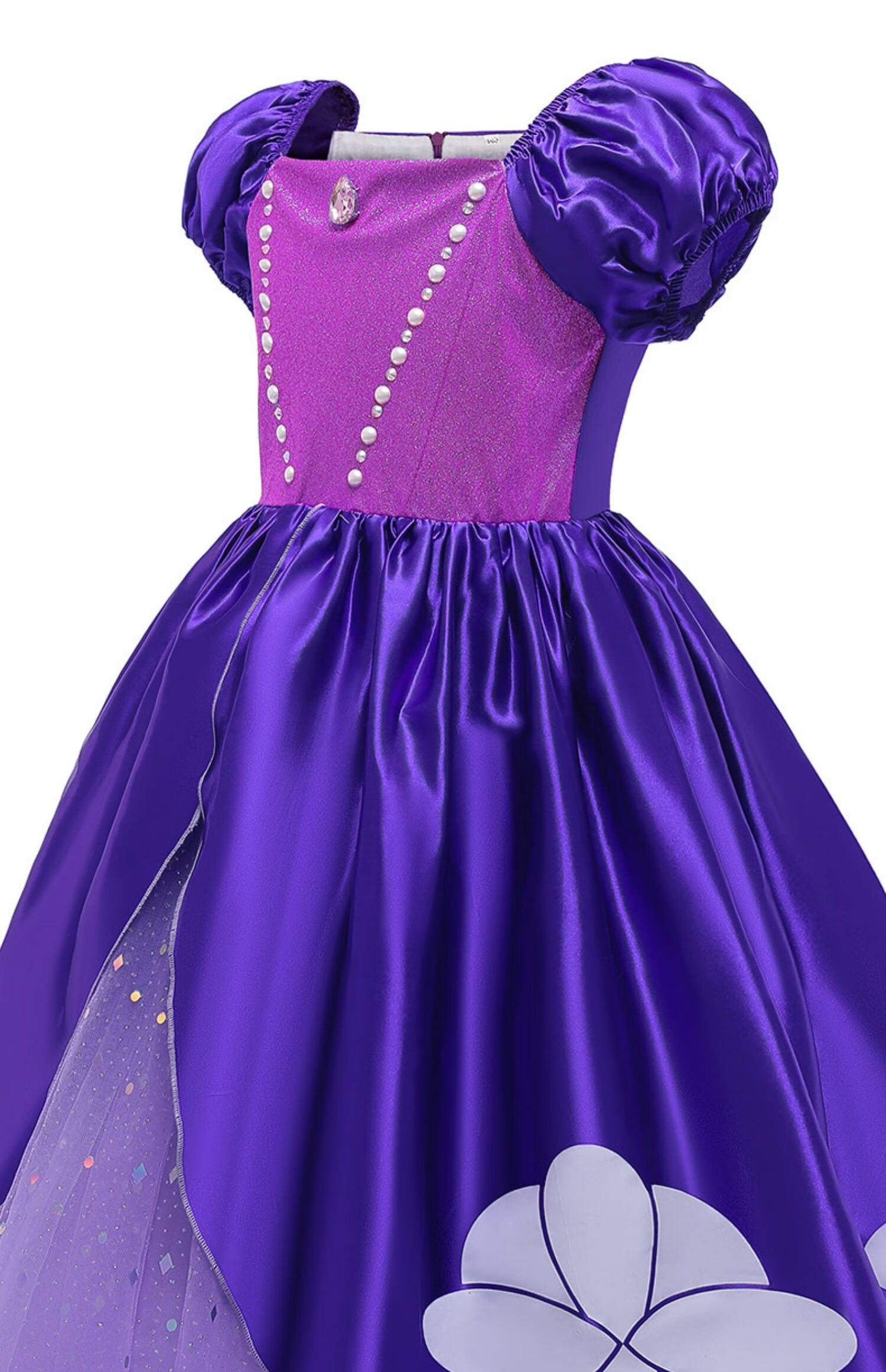 迪士尼苏菲亚公主裙索菲亚女童夏装新款爱莎短袖连衣裙子儿童洋气生日