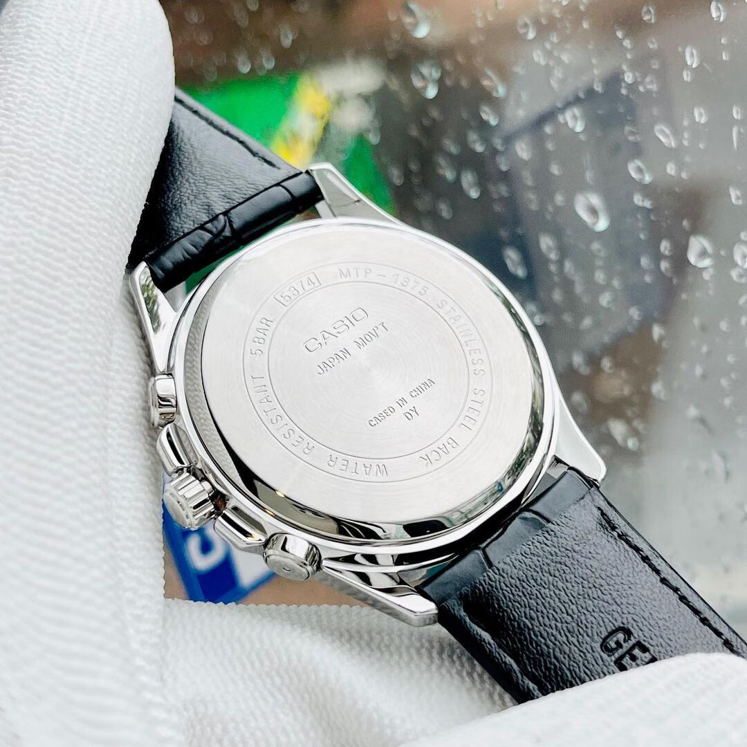 卡西欧(casio) 手表男防水三眼石英表白领商务男士钢铁之心mtp-1375l