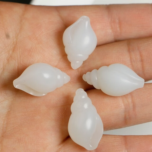爱优美天然和田玉羊脂玉小海螺挂件玉石吊坠手工挂件创意小饰品手串