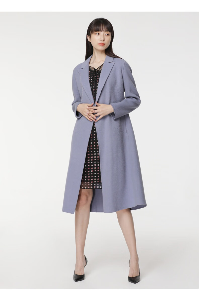 landi蓝地女装雪清修身系带毛呢大衣羊毛大衣lsdd1422020秋冬新款雪清