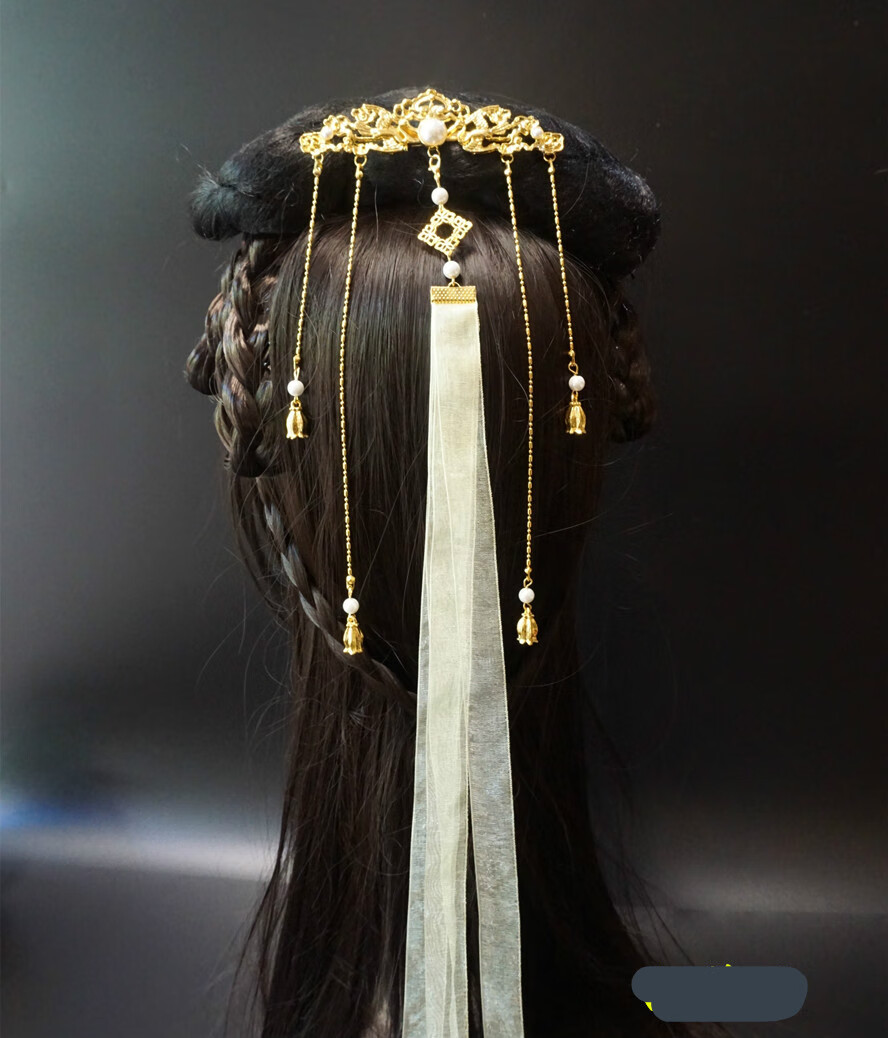 长流苏丝带后压仿长歌行后压发簪子古风汉服发饰耳环配饰 单独丝带在