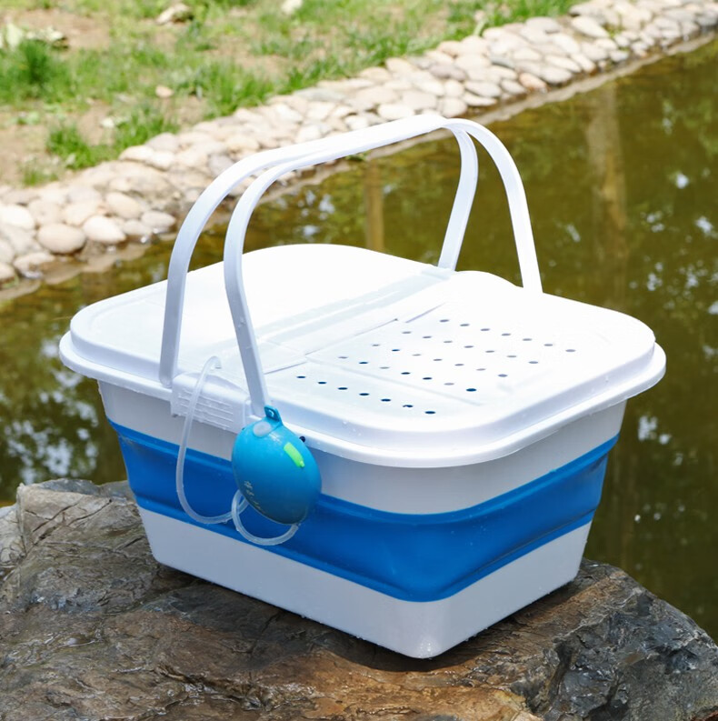 活鱼箱折叠活鱼桶钓鱼装鱼桶鱼箱渔具箱活鱼箱钓桶路亚手提硬壳塑料