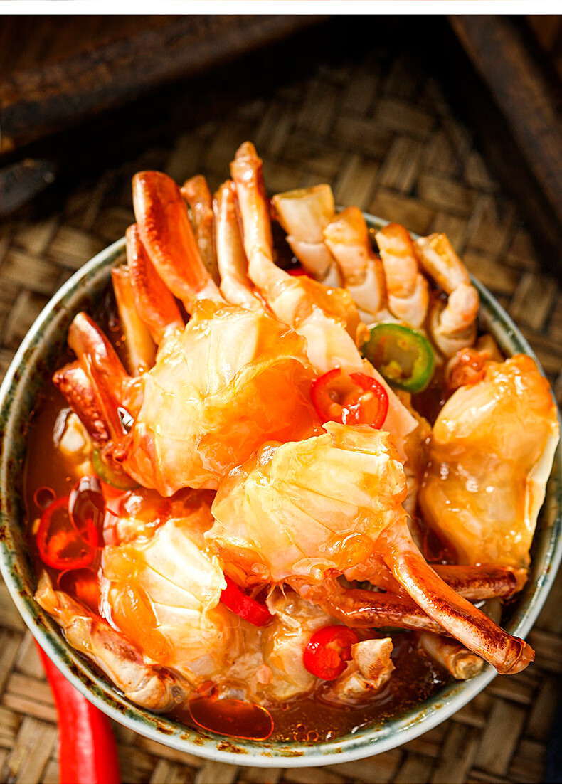 泷御堂 溜溜嘛鲜青岛麻辣醉蟹花蟹小螃蟹块即食海鲜醉蟹块香辣蟹子