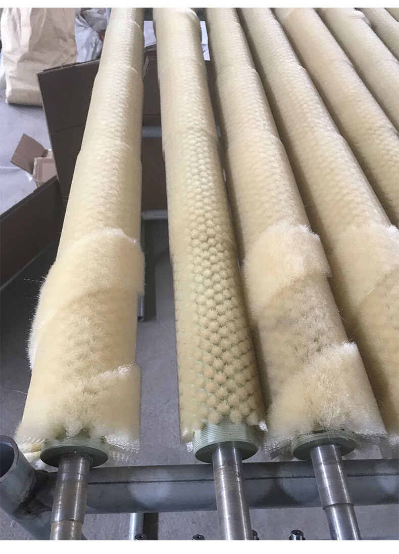 工业清洗尼龙丝滚筒刷可加工定做小型除尘硬毛空心圆形毛刷辊轮 非标