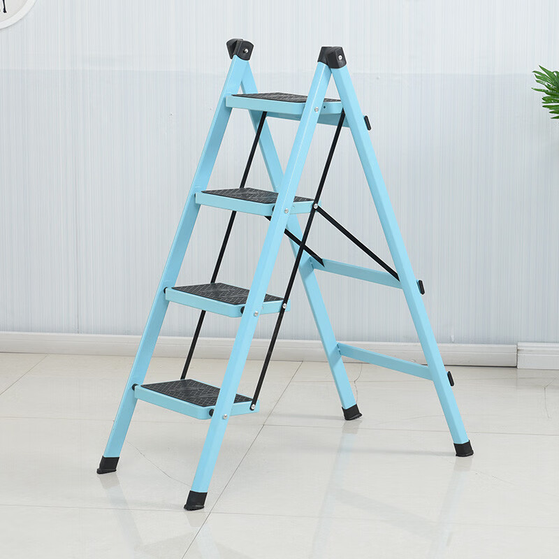 人字梯家用折叠四步梯踏板梯子家用折叠梯室内登高人字梯铁梯 铝合金