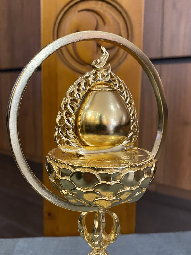 修明堂木制唐密密宗摩尼宝珠家宅佛堂佛龛供佛用装饰品桌面摆件镀金款