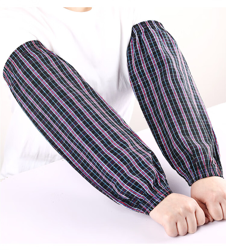 纯棉布袖套长款加厚男女厨房清洁防污套袖头工作劳保护袖咖啡色中款薄