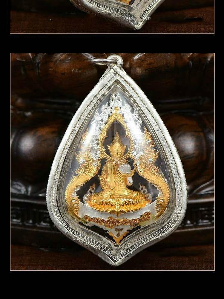 靓玉匠素可泰泰国特色 泰国佛牌 索通骑凤索通2560淳银壳男女吊坠挂件