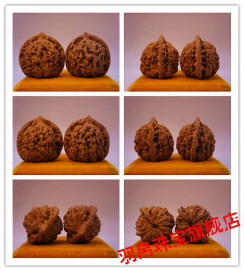文玩核桃手把玩麻核桃大官帽麒麟纹狮子头精品4954mm51mm