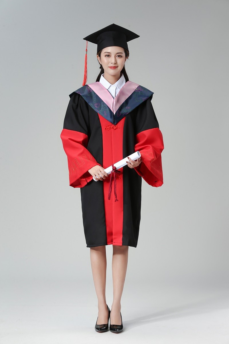 战汐学位硕士服学士博士帽袍导师校长批发毕业礼服大学生文科 硕士服