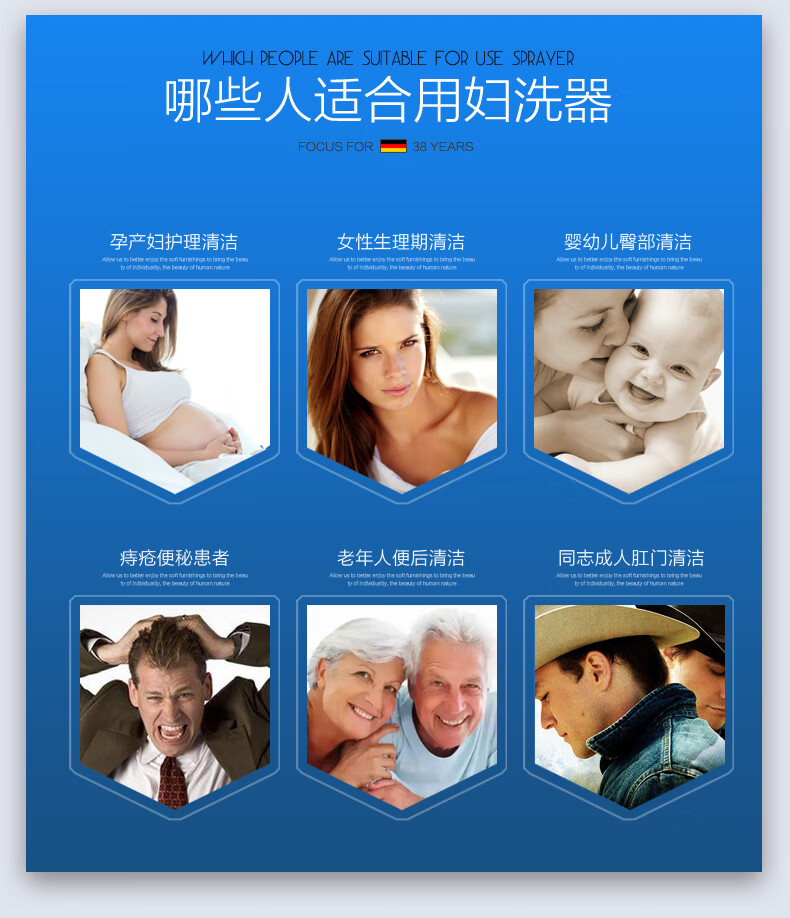 wand时尚家装妇洗器喷头便捷式会阴冲洗器月子孕产妇外阴私处清洗屁屁