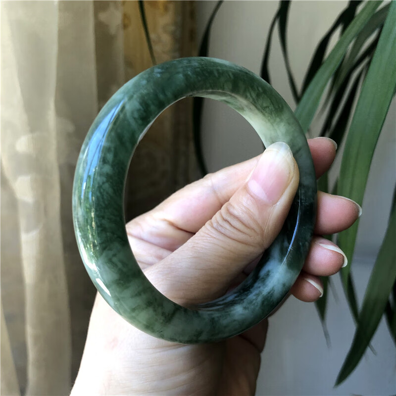 【官方旗舰】天然玉手镯女岫岩玉手镯子透闪石岫玉老油翠手镯a货正品