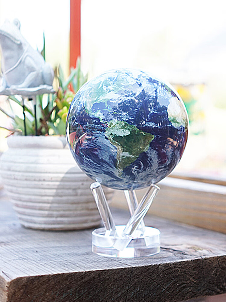 yngfn美国磁悬浮地球仪光能量自转3d立体办公室创意永动机摆件礼物