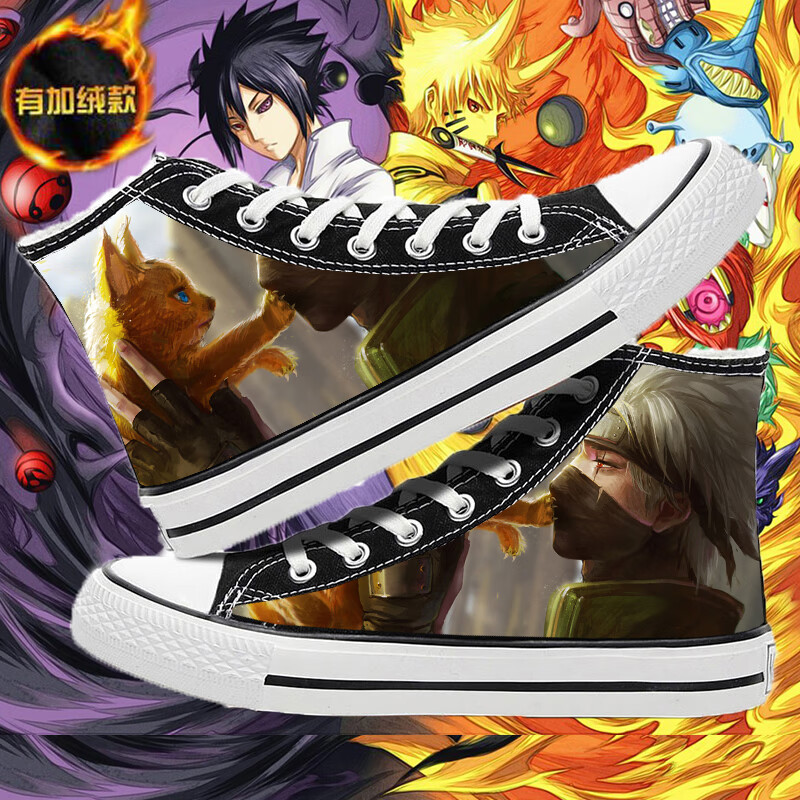 秋冬动漫鞋子火影忍者高帮帆布鞋韩版二次元板鞋男影6935
