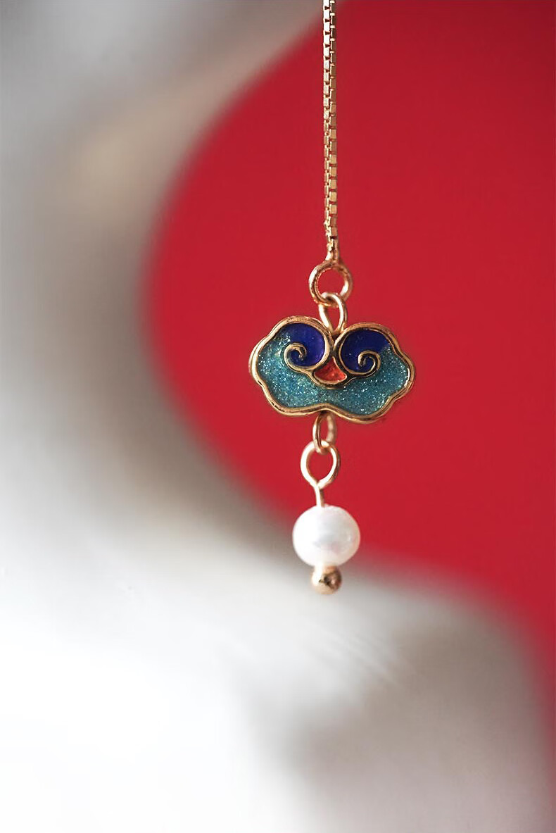 故宫文创 古风福禄耳饰 仿花丝工艺耳坠耳线 925银宫廷国风首饰xy送