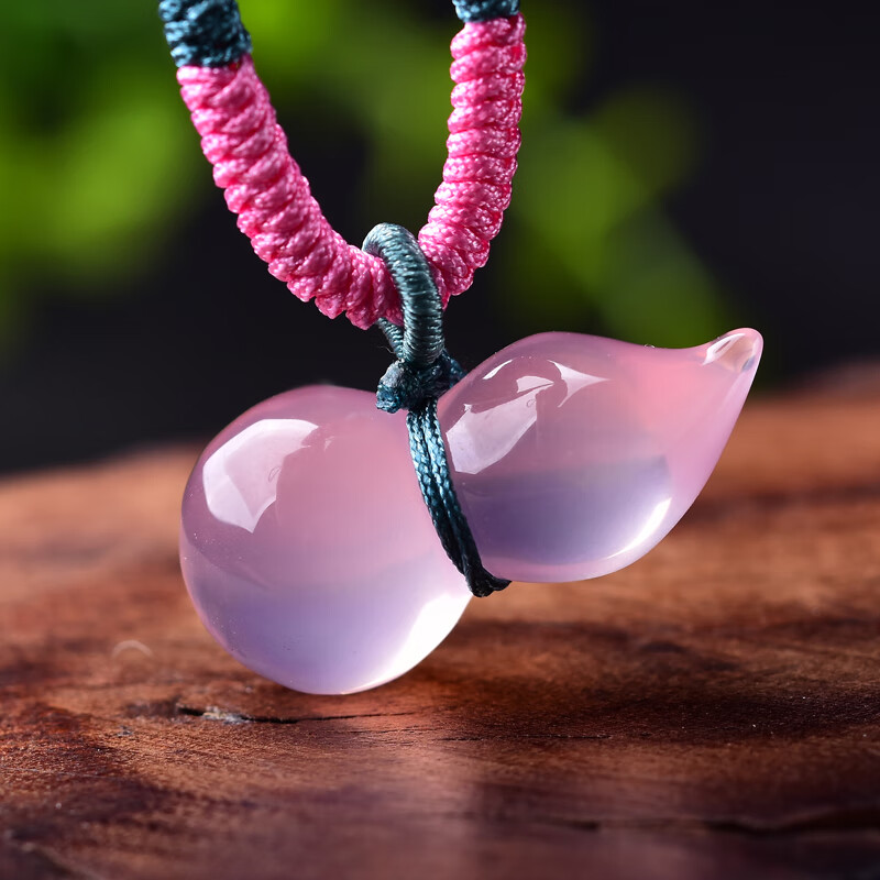 梓瑞珠宝天然水晶粉晶吊坠葫芦吊坠莫桑比克七彩星光吉祥如意福禄保