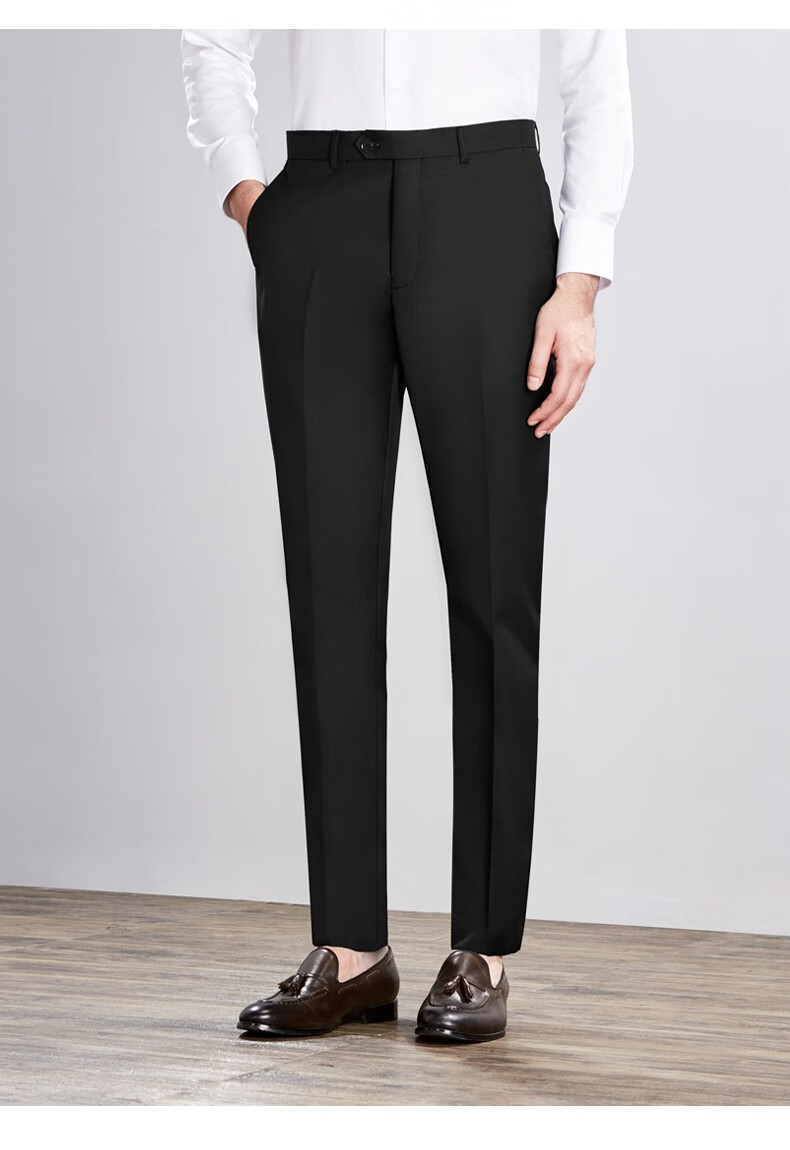 kea夏季西裤男正装商务休闲西服裤子黑色上班职业修身免烫西装裤 鸟眼