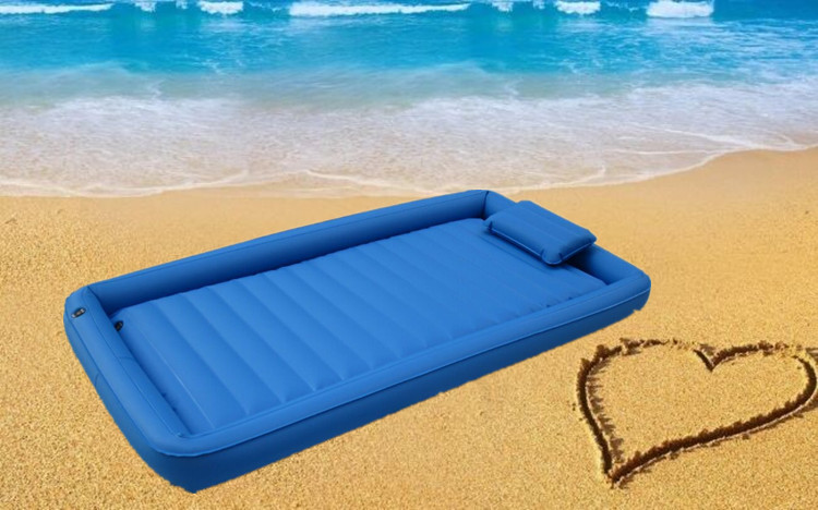 宾馆桑拿按摩水疗床 充气充水两用 单人双人情趣水床 水床垫(蓝色)