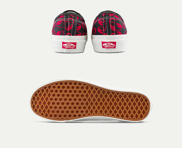 vans范斯旗舰官方特价黑红男女style #44帆布鞋mooneyes联名 黑色