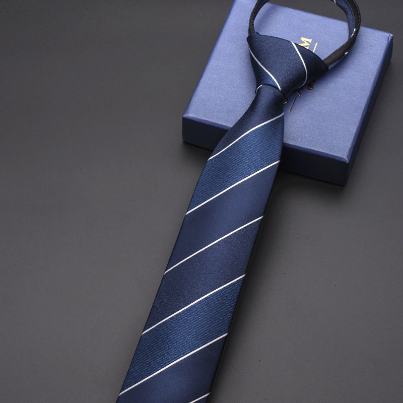 拉链领带男 6cm懒人黑色正装款易拉得一拉得式韩版新郎结婚酒红色 款