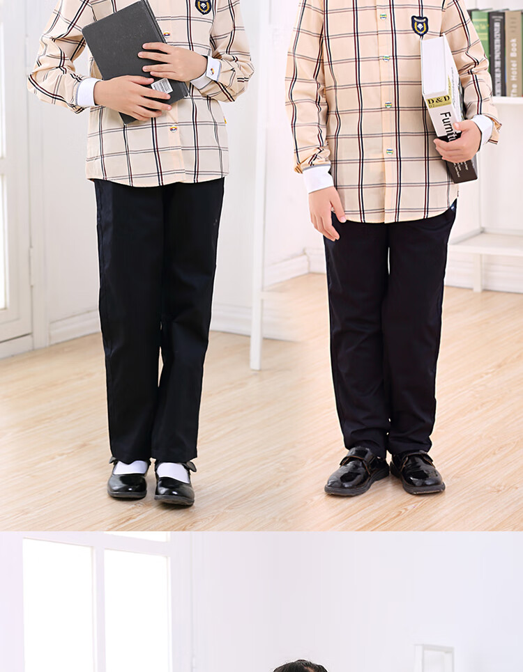 南宁市校服小学生秋季长袖格子衬衫新希望校服春秋套装统一版 定制版