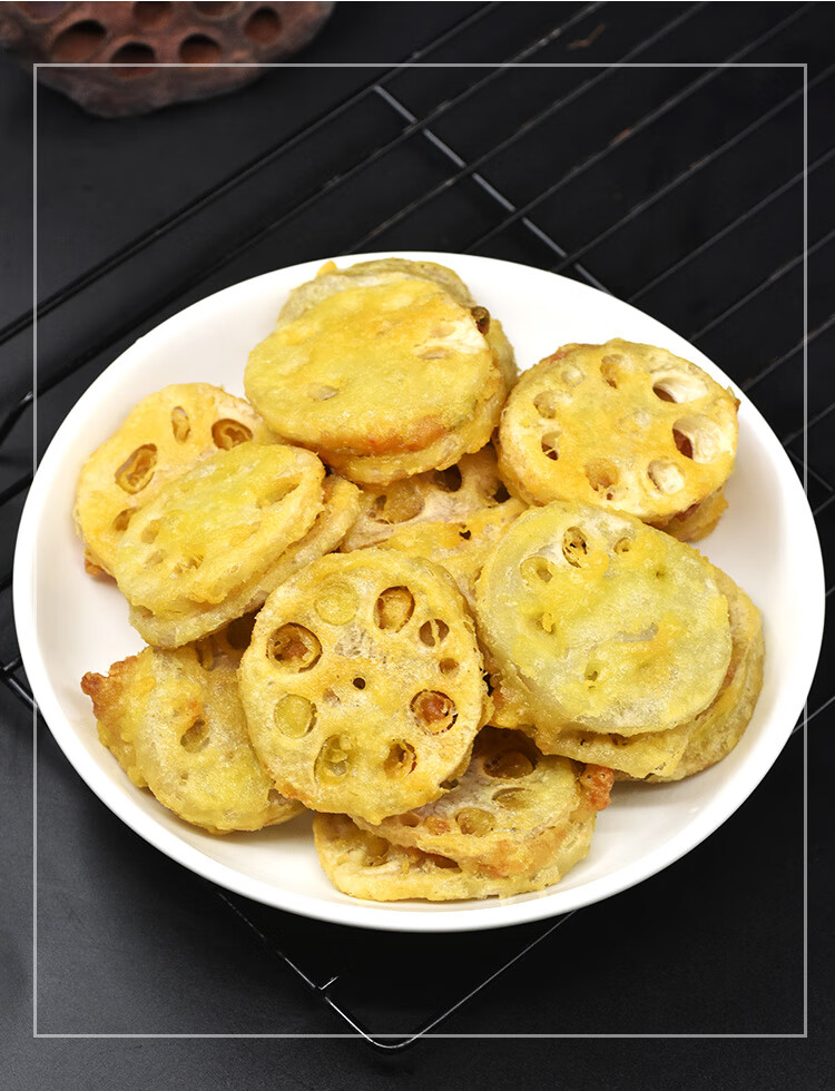 藕夹 猪肉藕合 油炸 藕饼 香脆 酒店饭店特色冷冻半成品小吃2包藕夹 4