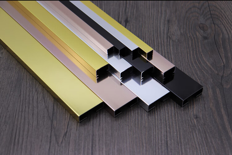 电线地面线走线压条铝合金镜面外开线槽明装电线压线墙面金属走线背景