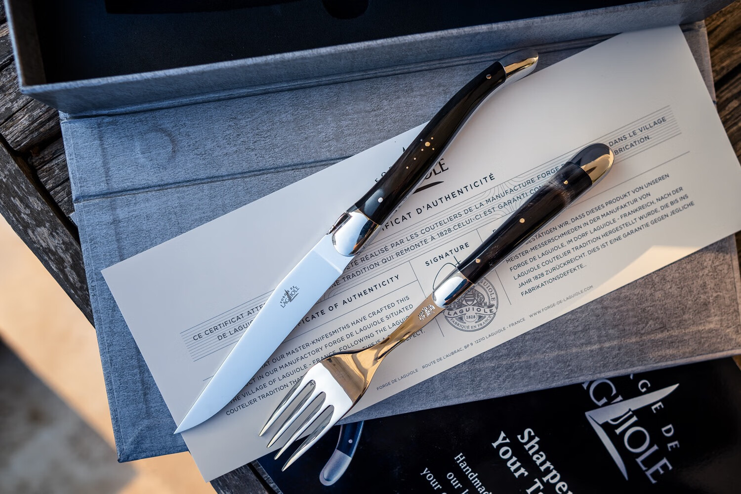 法国手工拉吉奥乐开瓶器红酒葡萄酒刀forgedelaguiole餐刀叉折刀