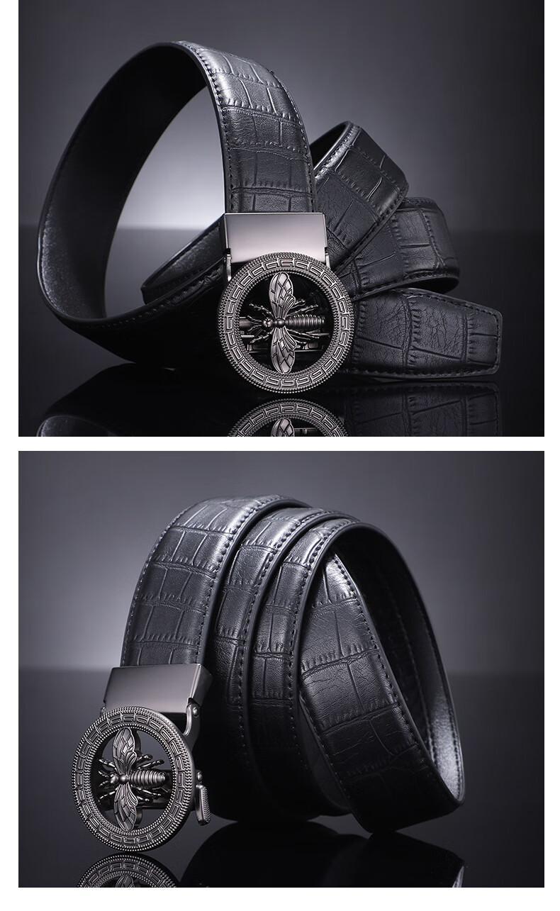 【代购定制价】古驰 gucci 男士皮带2022休闲小蜜蜂自动扣皮带商务