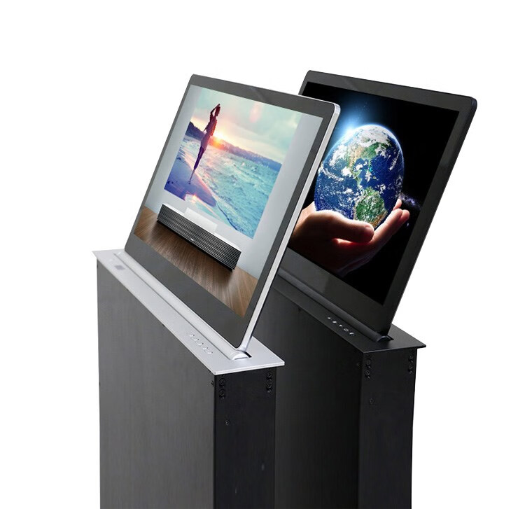 大型实木油漆智能会议桌长桌无纸化会议升降器显示器办公条桌 定制